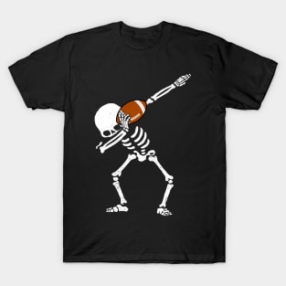 Halloween Dabbing Skeleton FOOTBALL T-Shirt Dab Soccer Ball T-Shirt